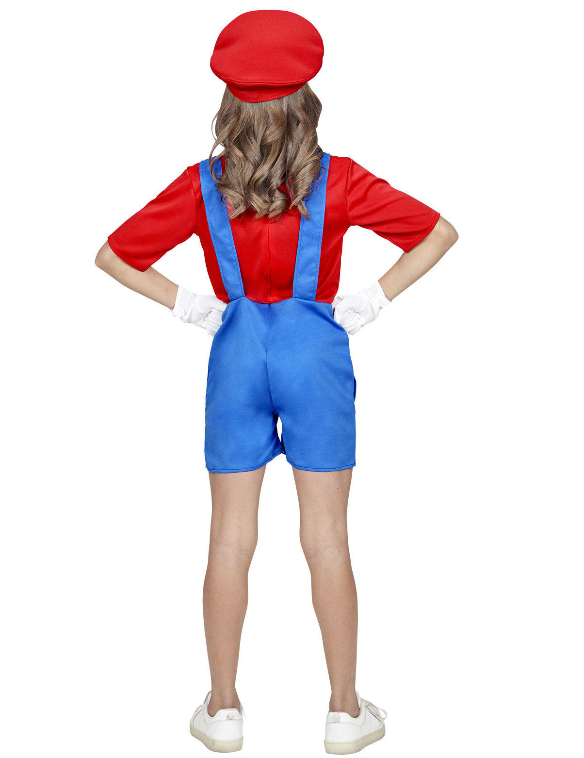Piros rövidnadrágos lány vízvezetékszerelő jelmez 