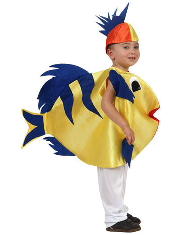 Gyerekek trópusi halak álcázva