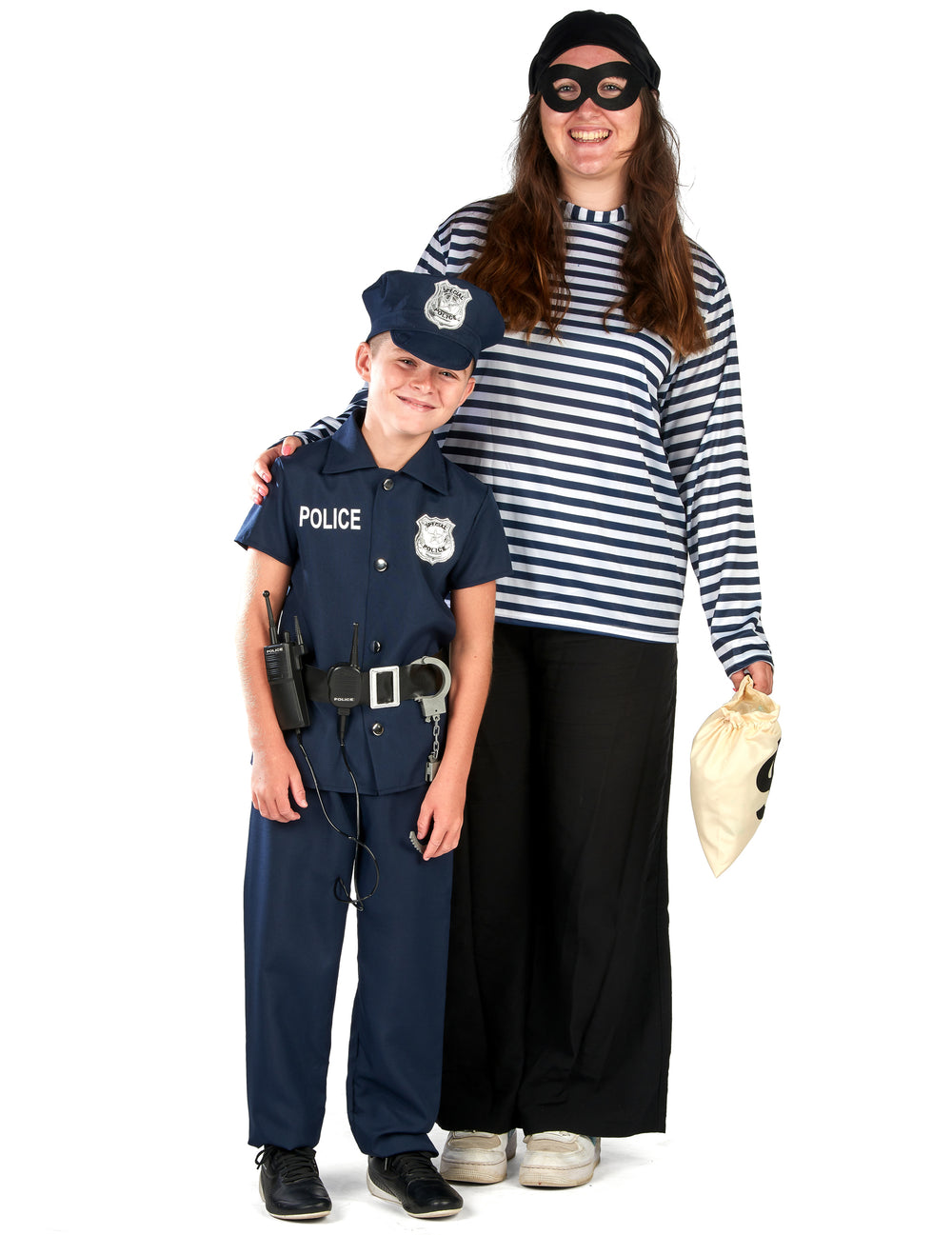 Duo policier et voleur du déguisement de policier à manches courtes pour enfant