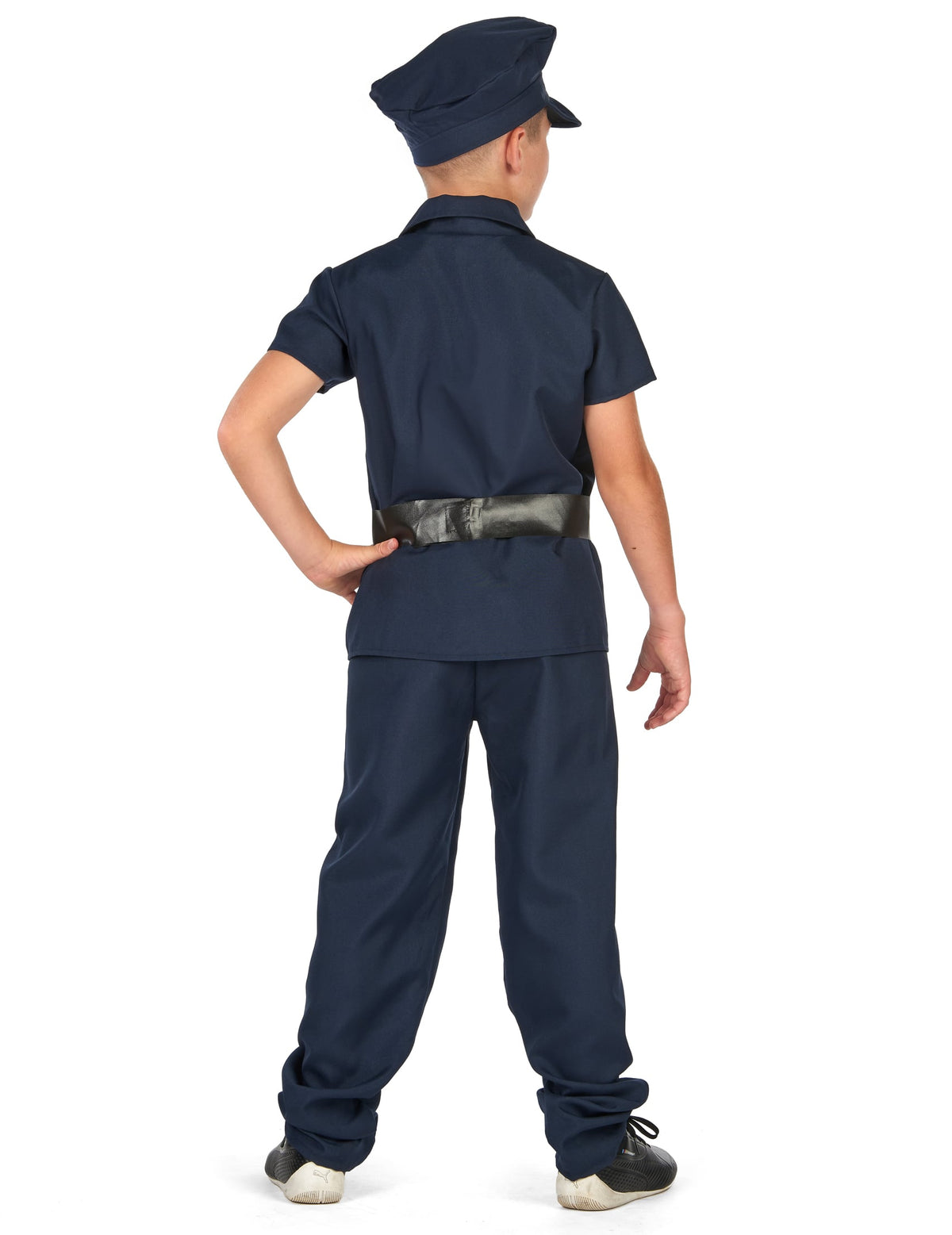 Vue de dos du déguisement de policier à manches courtes pour enfant