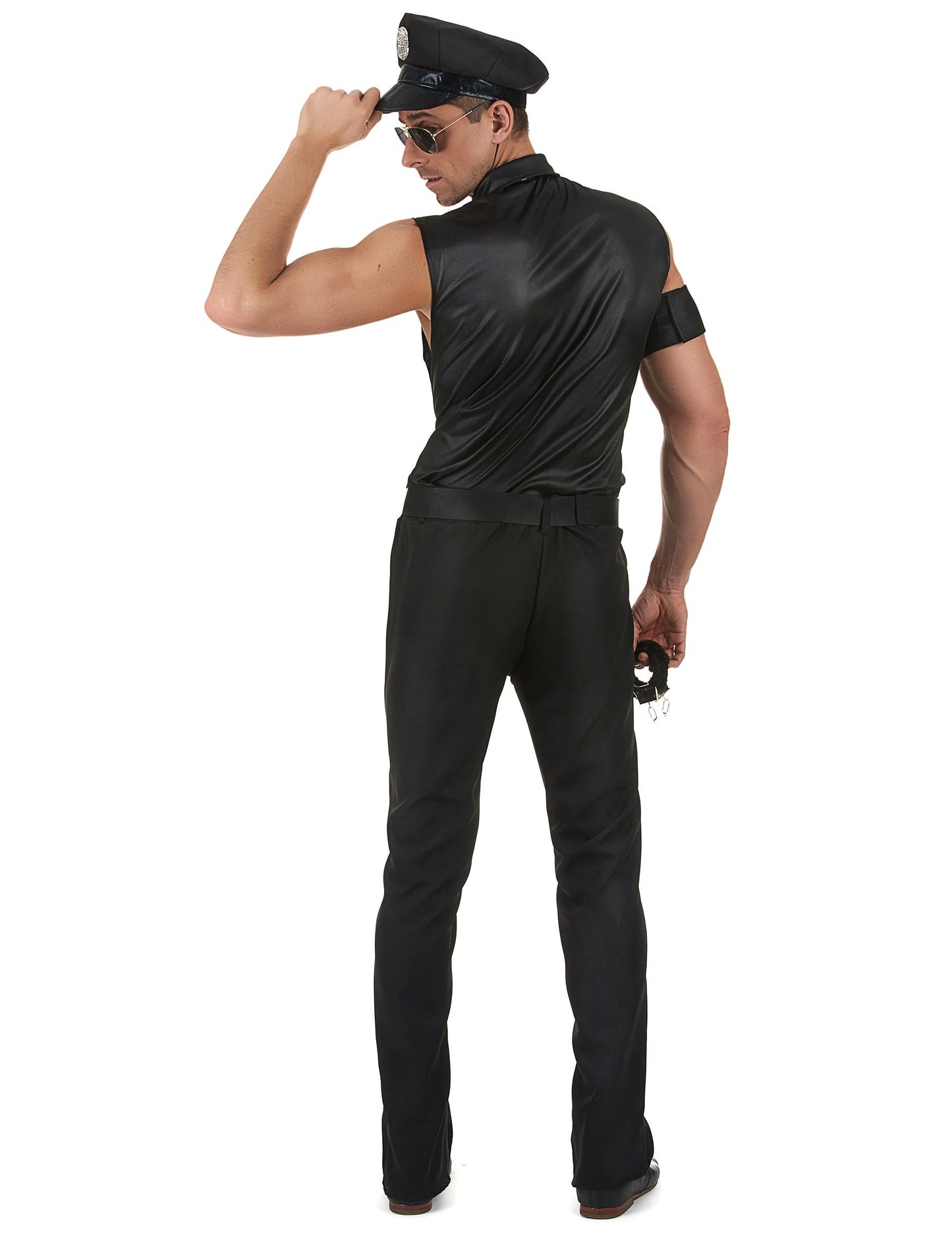 Vue de dos du déguisement de policier sexy
