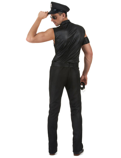 Vue de dos du déguisement de policier sexy