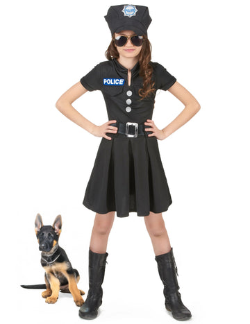 Rendőrségi jelmez fekete ruha lány