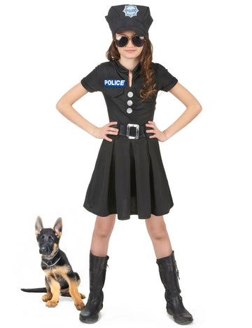 Rendőrségi jelmez fekete ruha lány