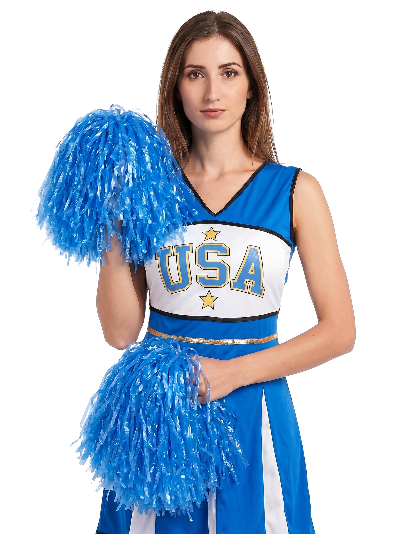 Pompom lány USA kék nő jelmez