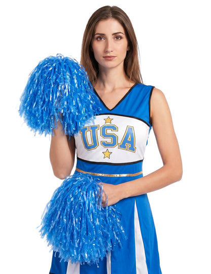 Pompom lány USA kék nő jelmez