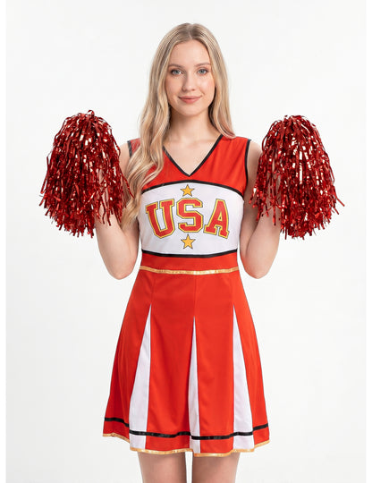 Pompom lány USA vörös nő jelmez