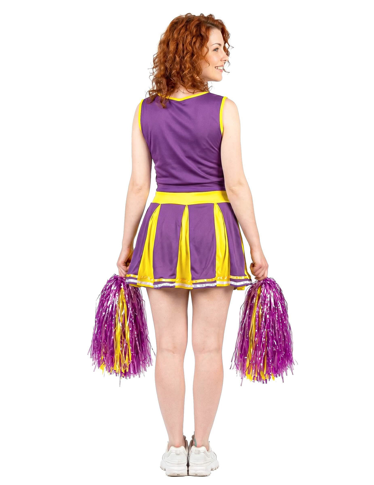 Pompom lány USA Violet és sárga nő jelmez
