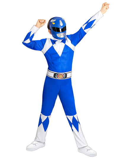 Izmos kék Power Ranger jelmez gyerekeknek