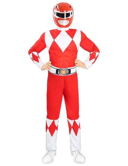 Izmos piros Power Ranger jelmez gyerekeknek