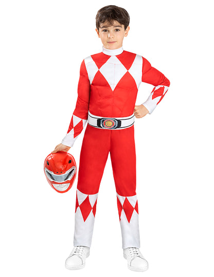 Izmos piros Power Ranger jelmez gyerekeknek