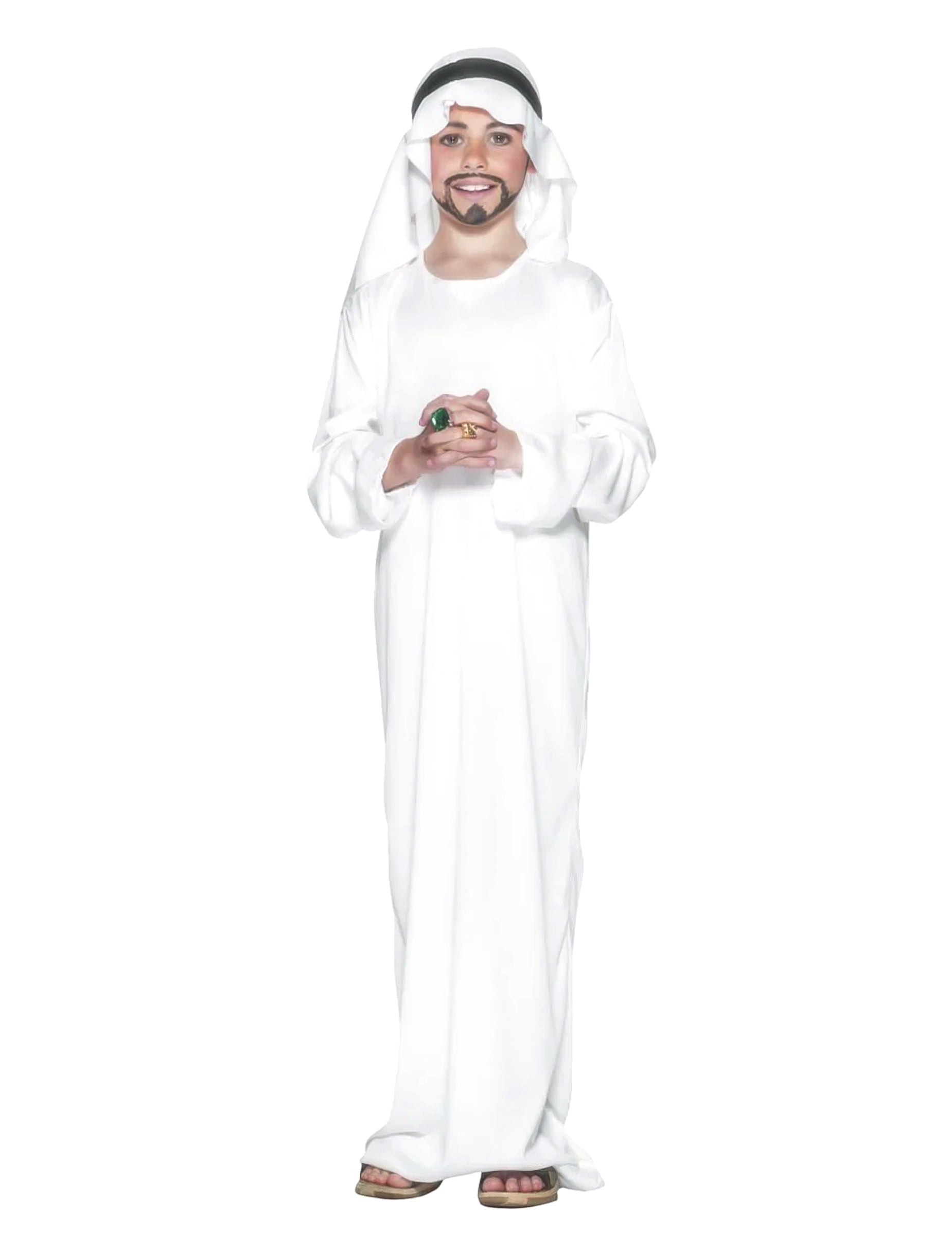 Fehér fiúknak való arab herceg jelmez fejdísszel