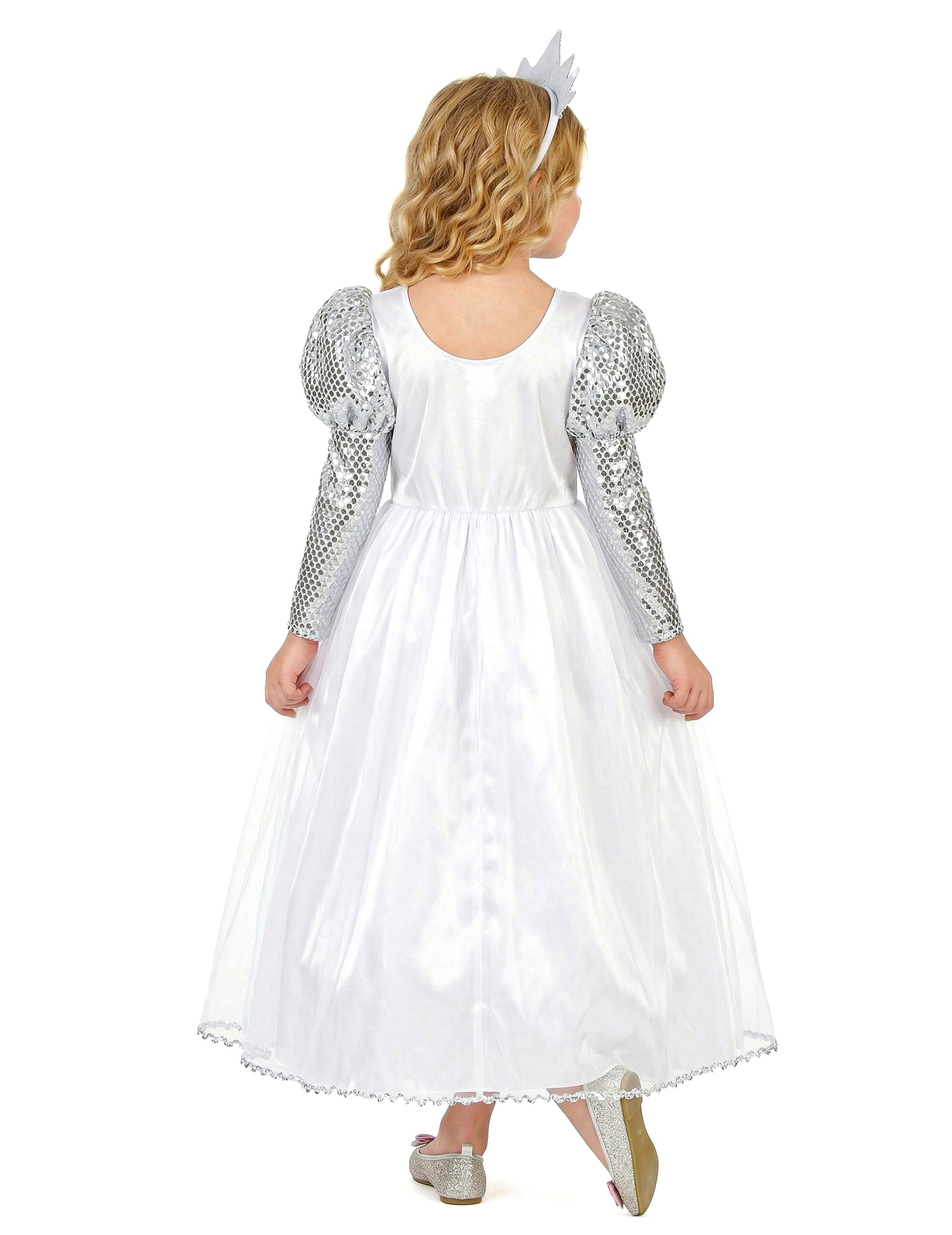 Vue de dos du déguisement de princesse à voilage pour fille