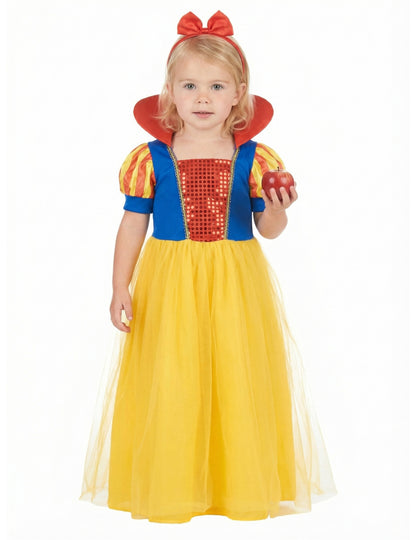 Részlet az almáról, amelyet a hercegnő jelmez fejdísszel tartanak