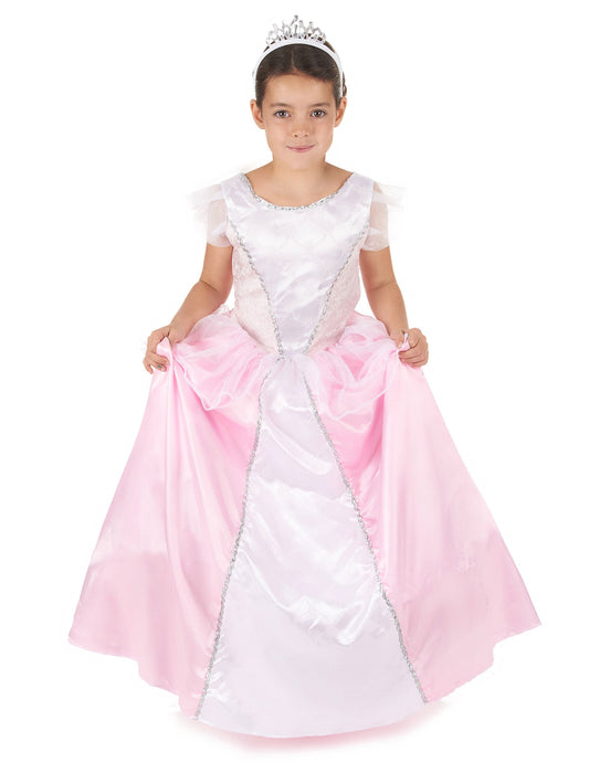 Déguisement de princesse pour fille rose et blanc avec diadème