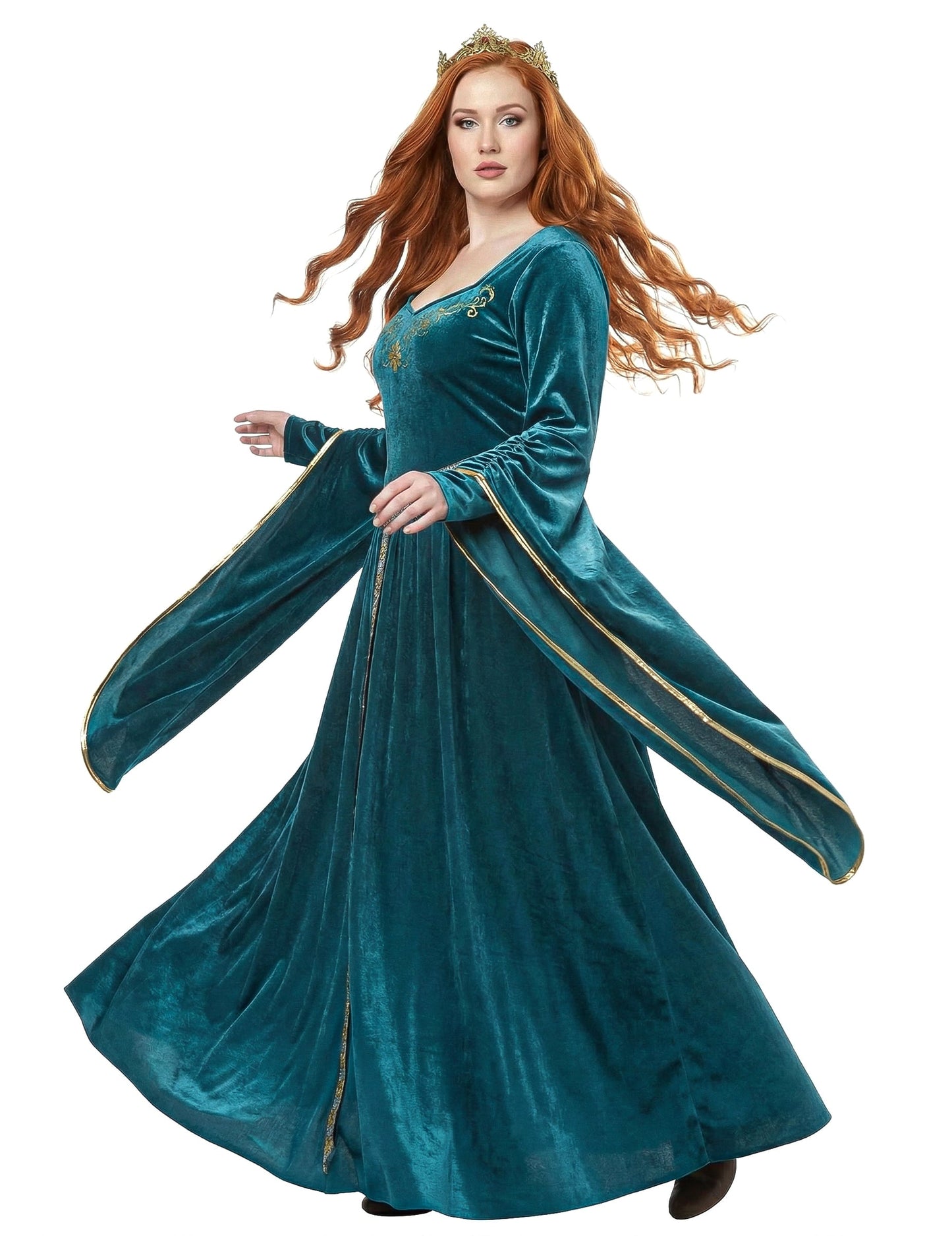 Vue de profil du déguisement de princesse médiévale