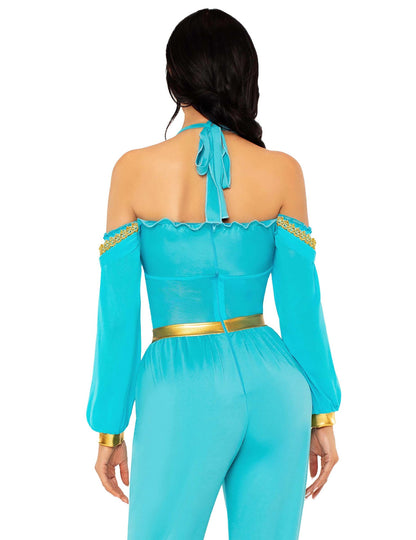 Női kék és arany keleties hercegnő jelmez