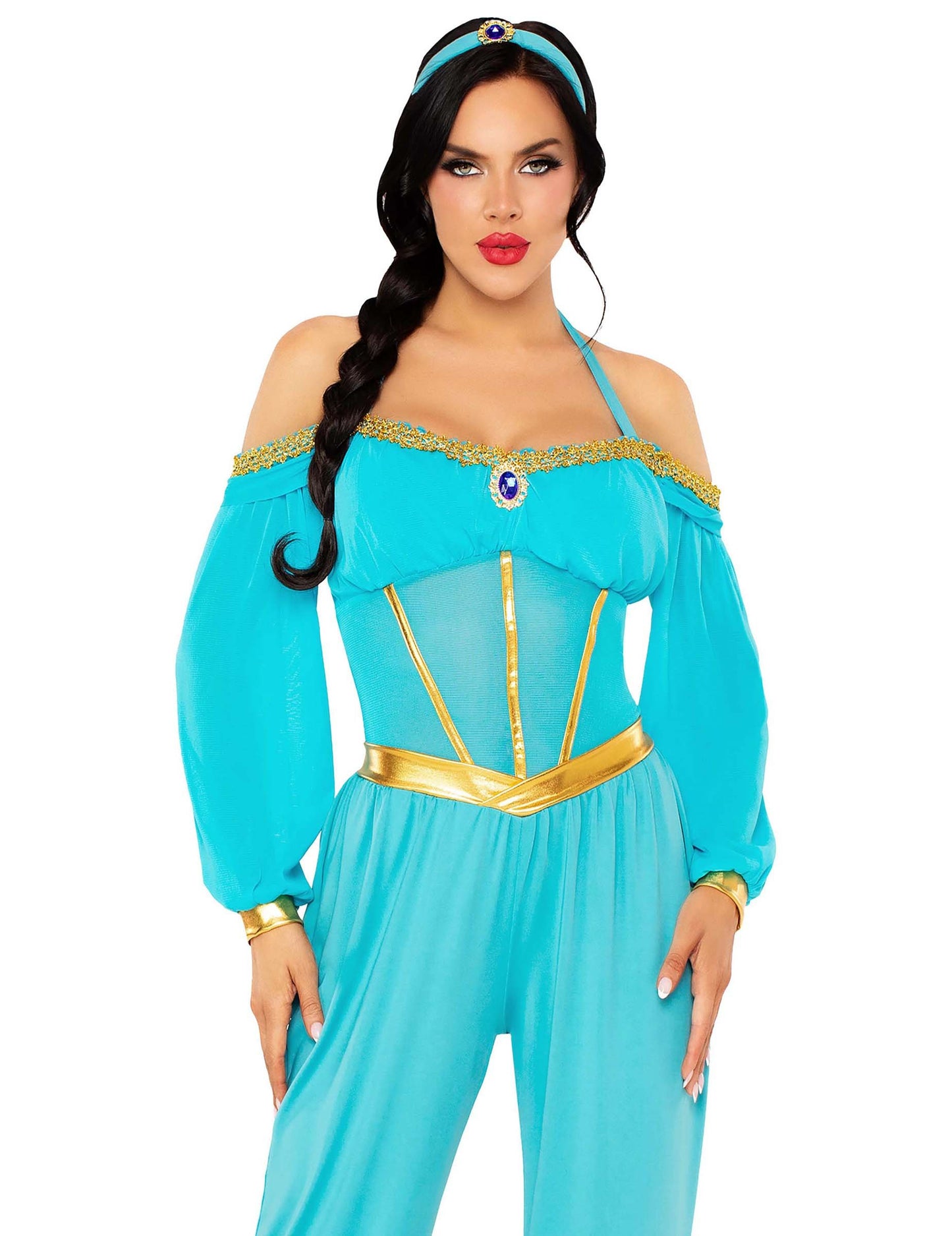 Női kék és arany keleties hercegnő jelmez