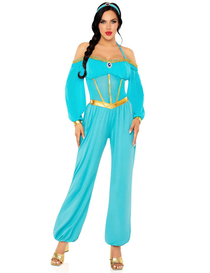 Női kék és arany keleties hercegnő jelmez