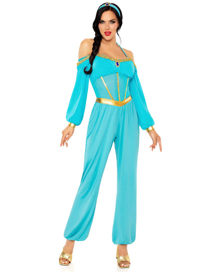 Női kék és arany keleties hercegnő jelmez