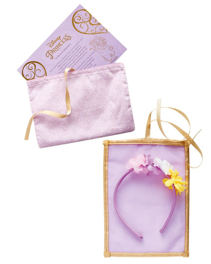 Accessoires et certificat d'authenticité du déguisement Princesse Raiponce collector