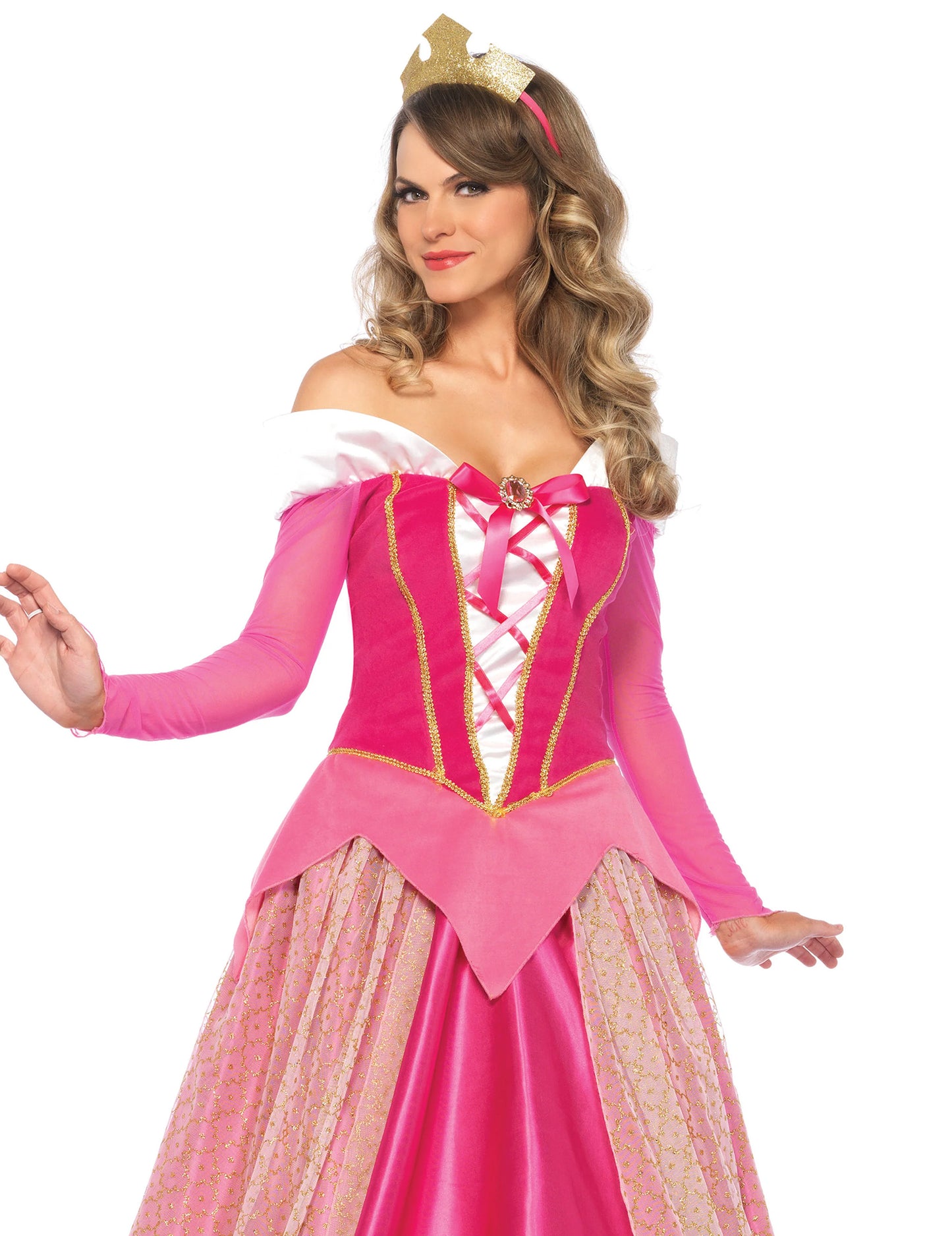 Déguisement princesse rose luxe femme