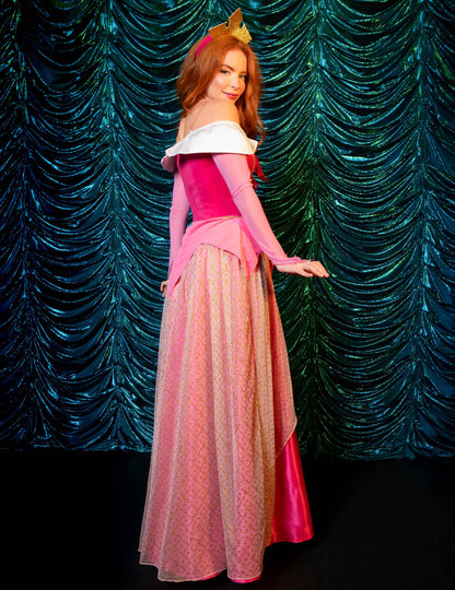 Déguisement princesse rose luxe femme