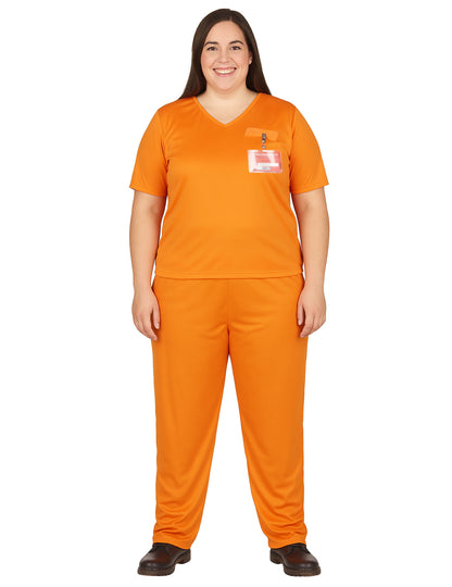 Vue de face du déguisement de prisonnier pour adulte