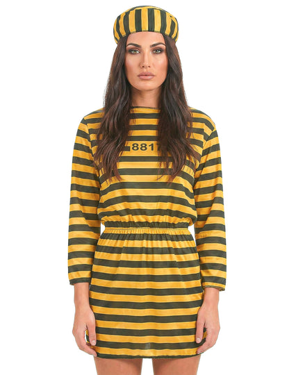 Déguisement prisonnière femme jaune