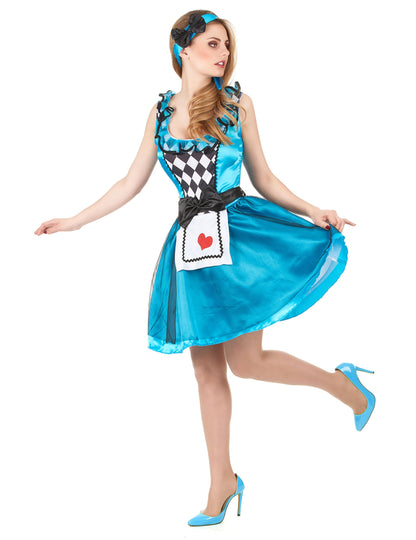 Profil nézet a női Alice csodaországban jelmezről