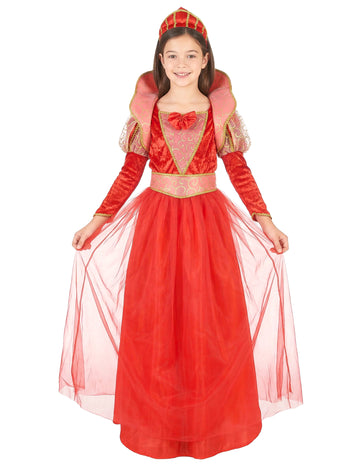 Középkori királynő álruhás puffadt lányokkal