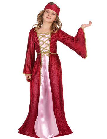Vörös lány középkori királynő jelmez