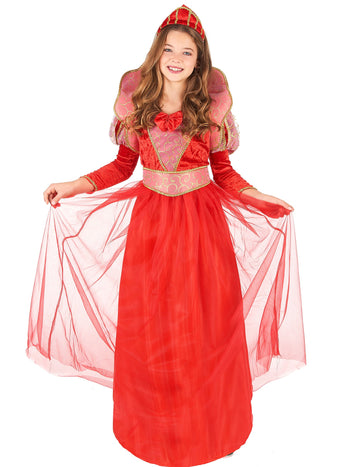 Középkori királynő álruhás puffadt lányokkal