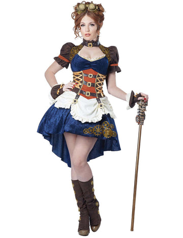 Futurisztikus retro álruhás steampunk nő