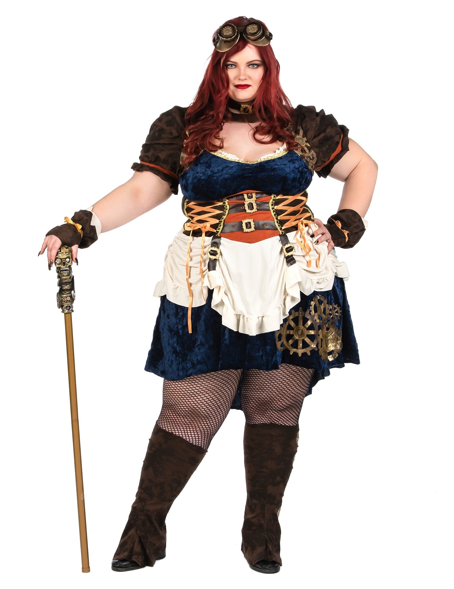 Futurisztikus retro álruhás steampunk nő