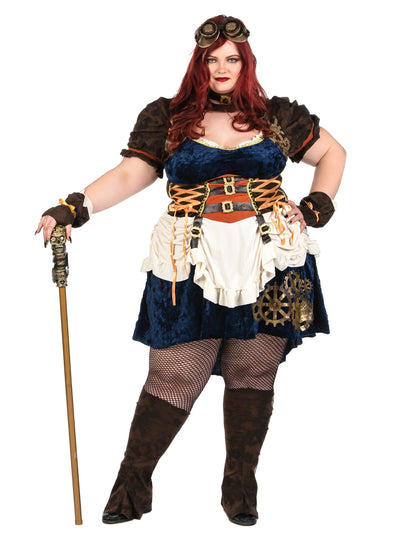 Futurisztikus retro álruhás steampunk nő