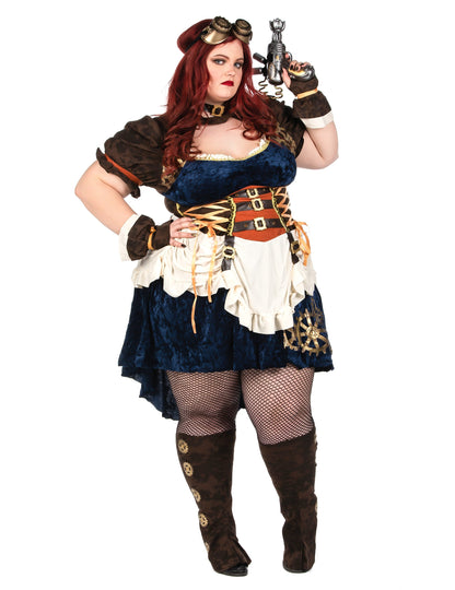 Futurisztikus retro álruhás steampunk nő