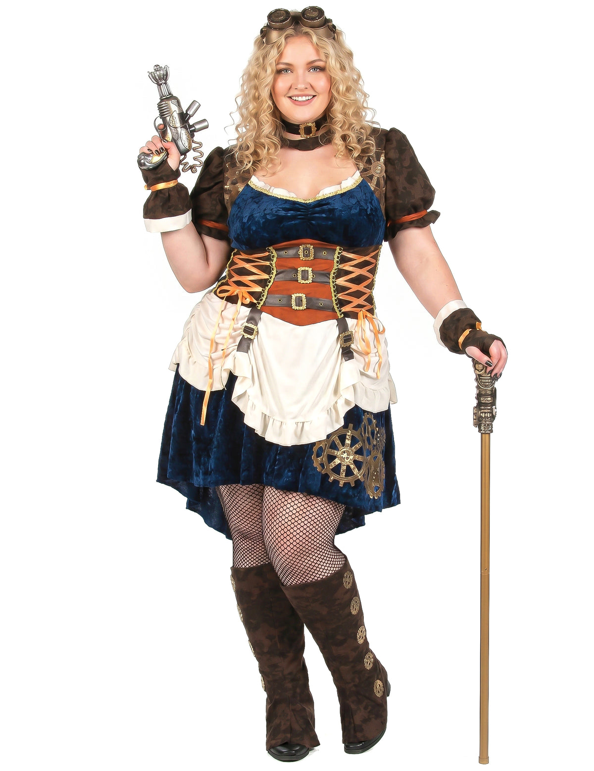 Futurisztikus retro álruhás steampunk nagy méretű nő