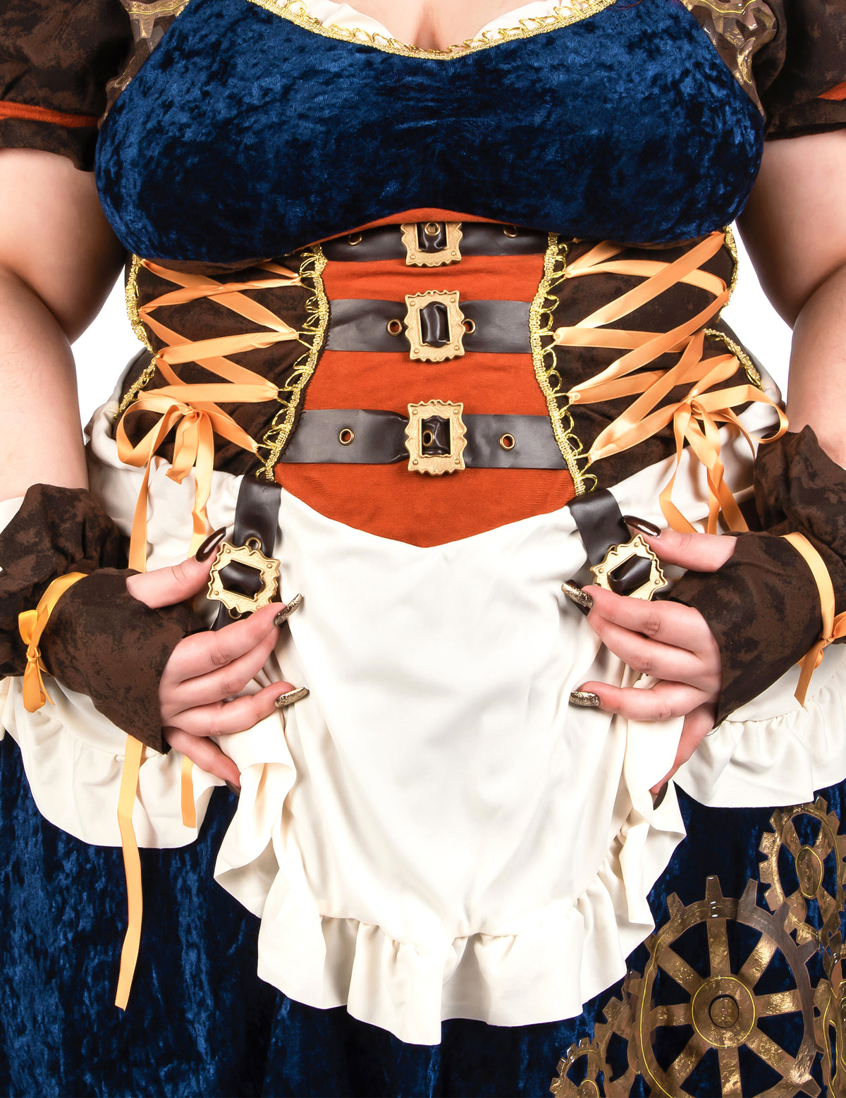 Futurisztikus retro álruhás steampunk nagy méretű nő