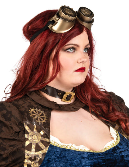 Futurisztikus retro álruhás steampunk nagy méretű nő