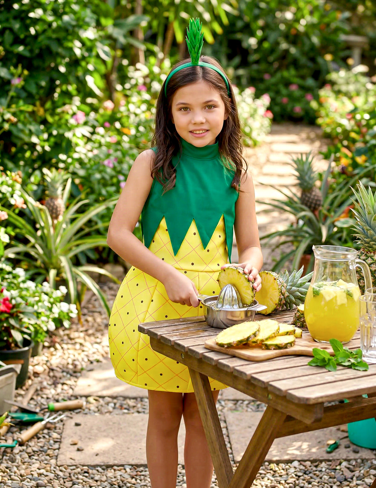 Mise en situation du déguisement robe ananas