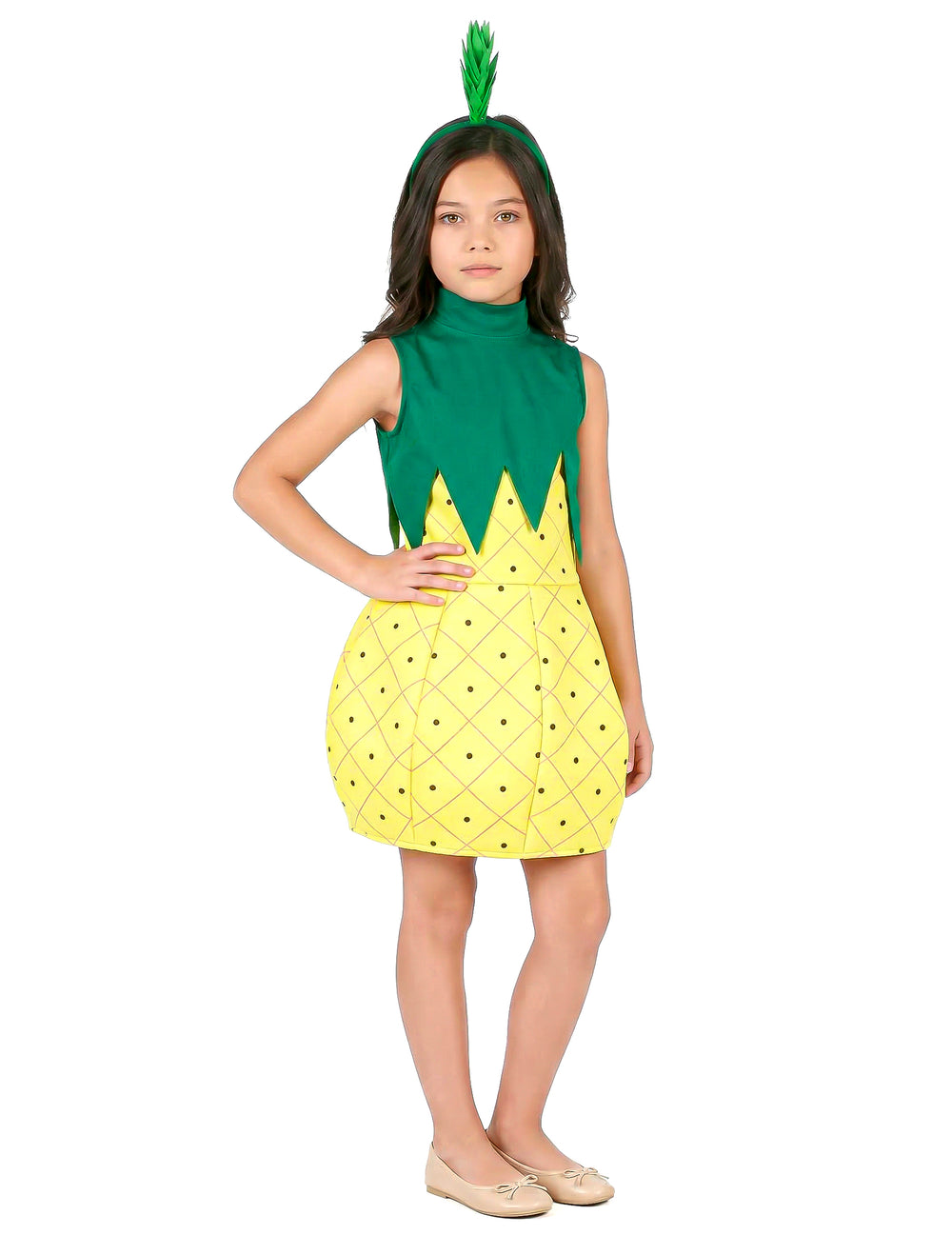 Vue de face du déguisement robe ananas