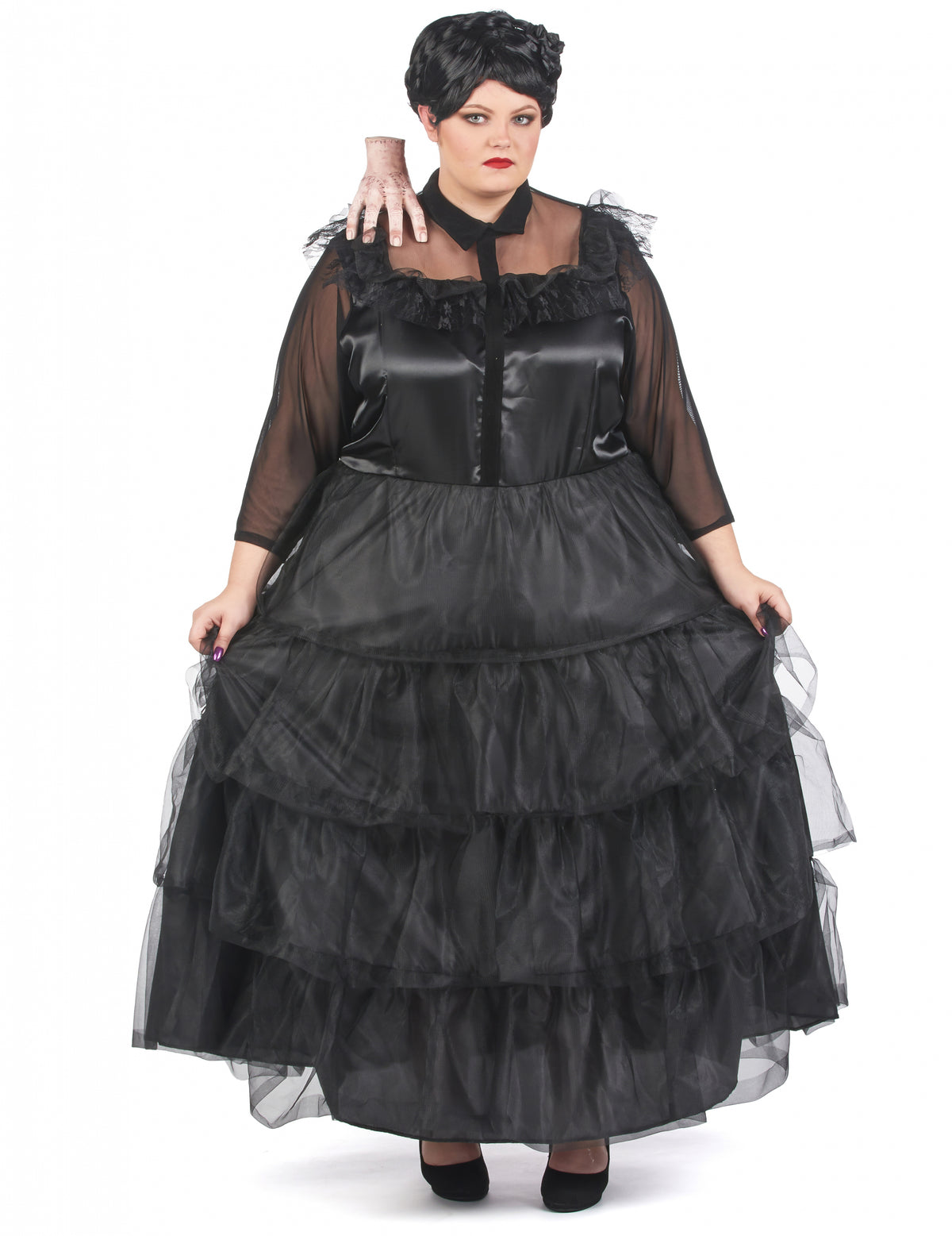 Vue de face du déguisement robe de bal gothique