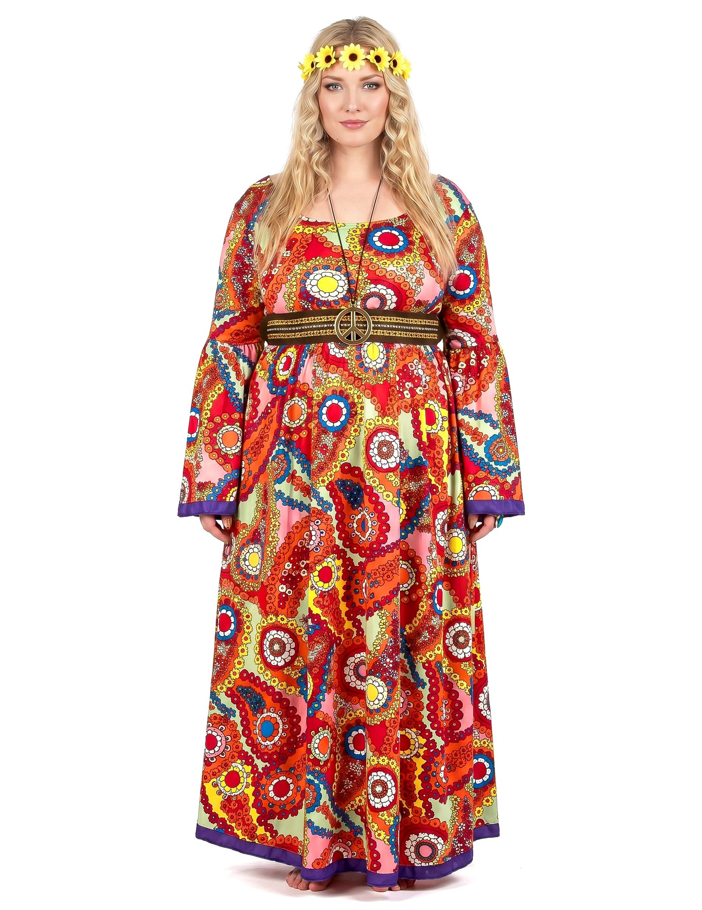 Déguisement robe hippie grande taille femme