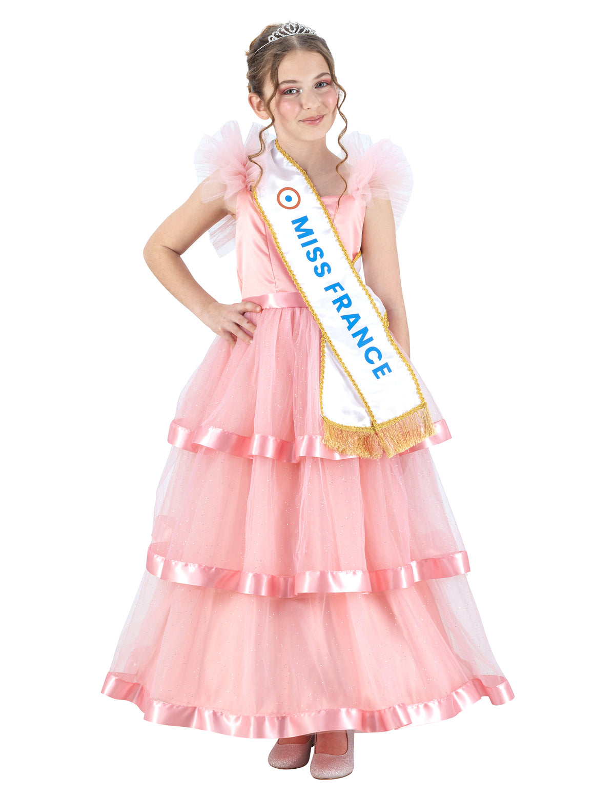 Miss France™ rózsaszín ruha jelmez lányoknak