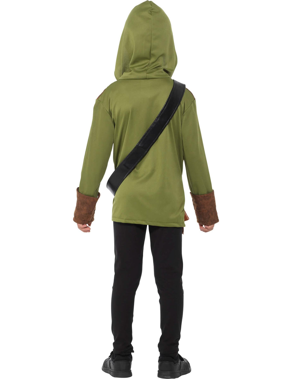 Hátulnézet a fiú Robin Hood jelmezéről