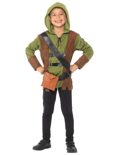 Vue de face du déguisement Robin de la fôret