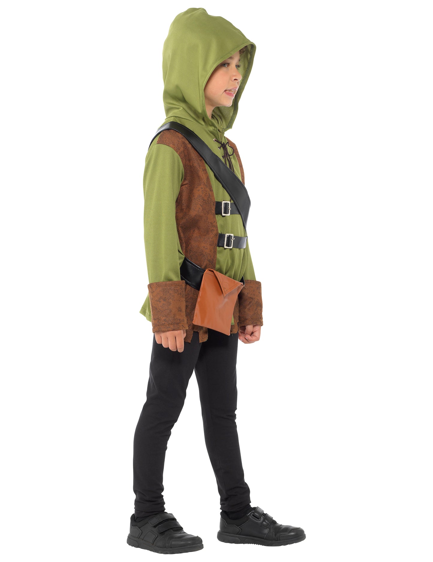 Vue de profil du déguisement Robin de la fôret