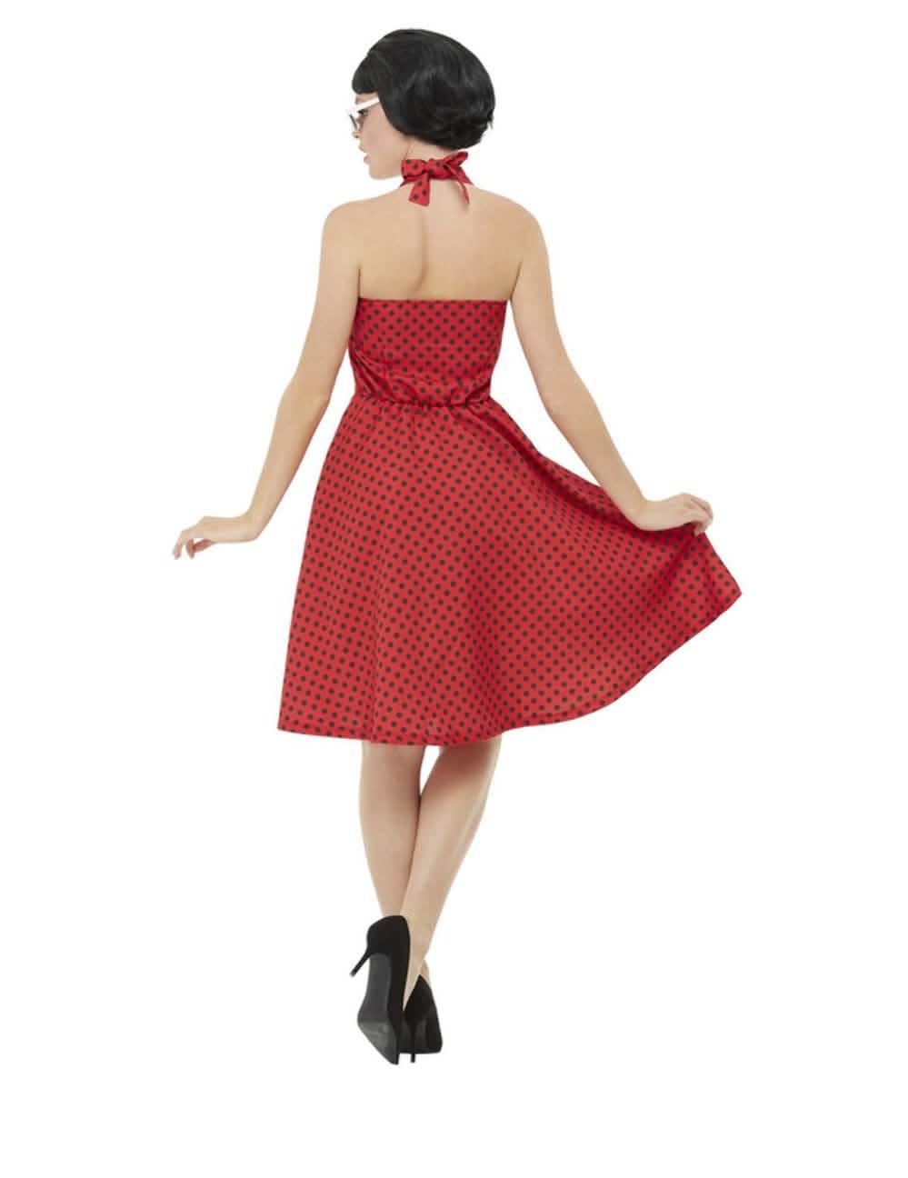 Hátulnézet a 50-es évekbeli rockabilly jelmezről