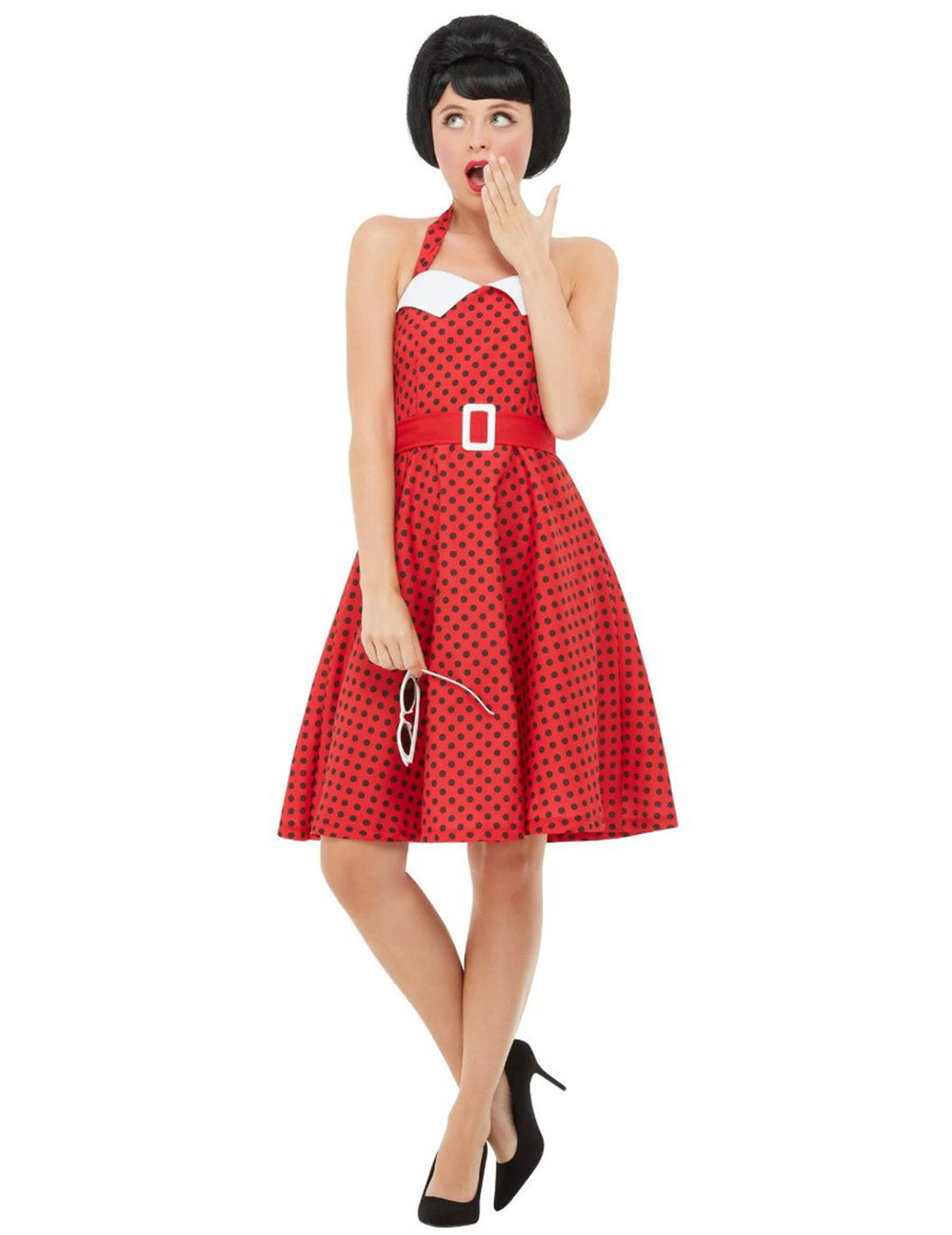 Elölnézetben a 50-es évekbeli rockabilly jelmez